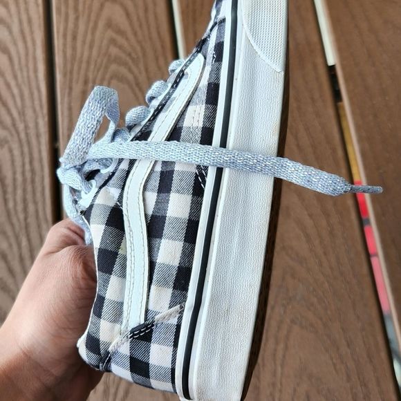 Vans Old Skool black Gingham sneakers size 5, used - Picture 6 of 9